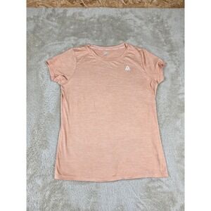 Reebok Women's Peach Heathered Athletic T-Shirt Short Sleeve Crew Neck Size M‎